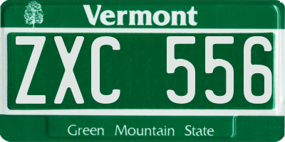 VT license plate ZXC556