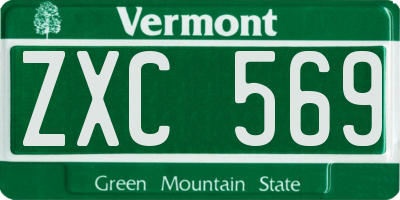 VT license plate ZXC569