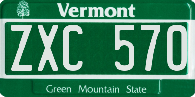 VT license plate ZXC570
