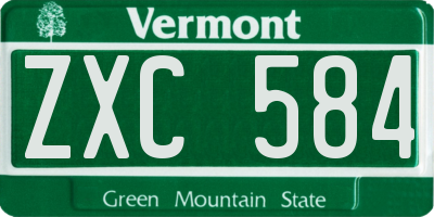 VT license plate ZXC584