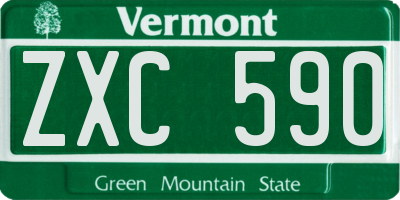 VT license plate ZXC590