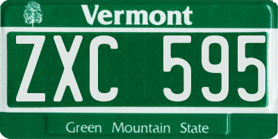 VT license plate ZXC595