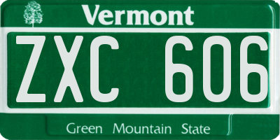 VT license plate ZXC606