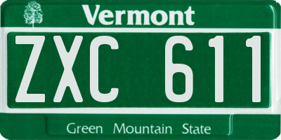 VT license plate ZXC611
