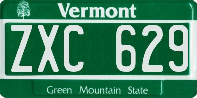 VT license plate ZXC629