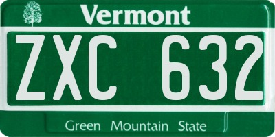 VT license plate ZXC632