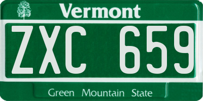VT license plate ZXC659