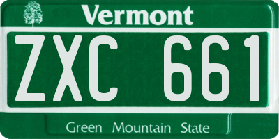 VT license plate ZXC661