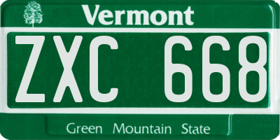 VT license plate ZXC668