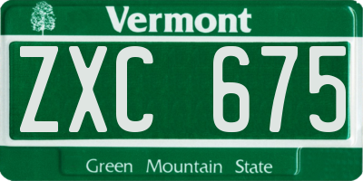 VT license plate ZXC675