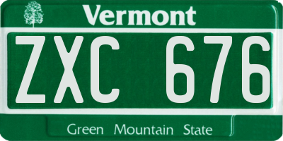 VT license plate ZXC676