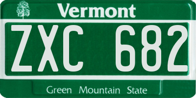 VT license plate ZXC682