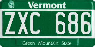 VT license plate ZXC686