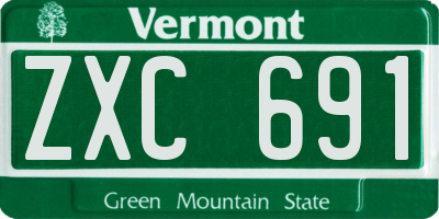 VT license plate ZXC691