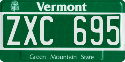 VT license plate ZXC695