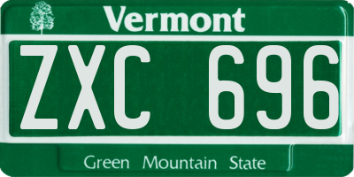 VT license plate ZXC696