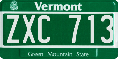 VT license plate ZXC713