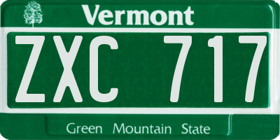 VT license plate ZXC717