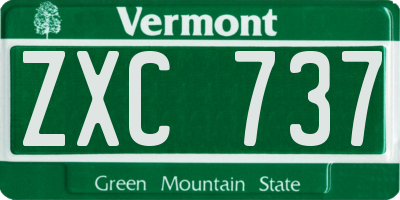 VT license plate ZXC737