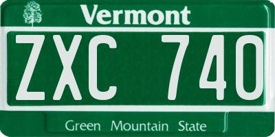 VT license plate ZXC740