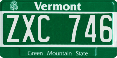 VT license plate ZXC746