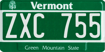 VT license plate ZXC755