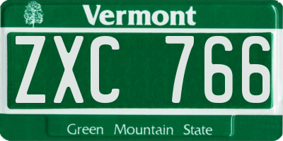VT license plate ZXC766