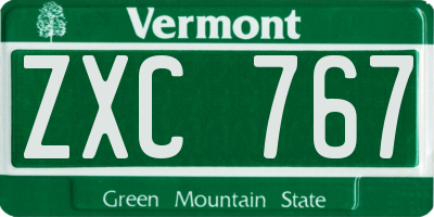 VT license plate ZXC767