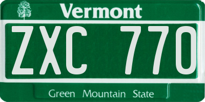 VT license plate ZXC770