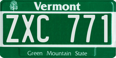 VT license plate ZXC771