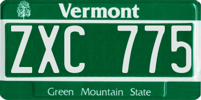 VT license plate ZXC775