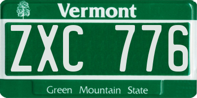 VT license plate ZXC776