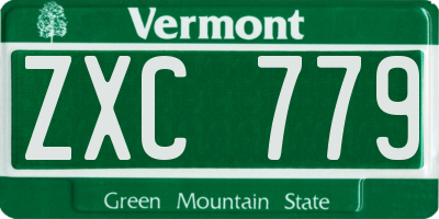 VT license plate ZXC779