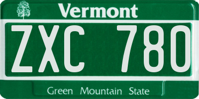 VT license plate ZXC780