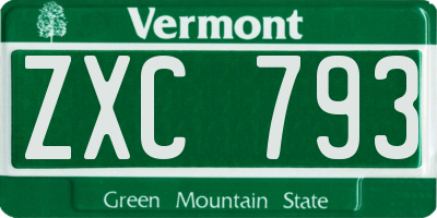 VT license plate ZXC793