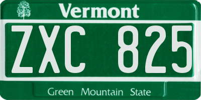 VT license plate ZXC825
