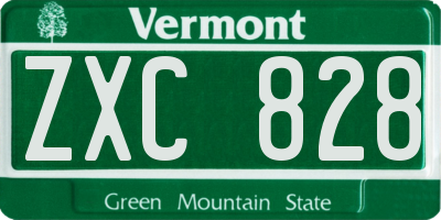 VT license plate ZXC828