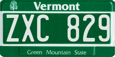 VT license plate ZXC829
