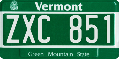 VT license plate ZXC851
