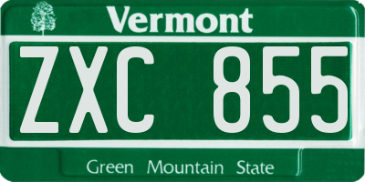 VT license plate ZXC855
