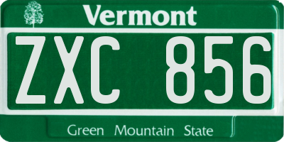 VT license plate ZXC856