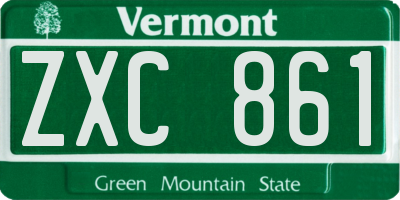 VT license plate ZXC861