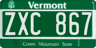 VT license plate ZXC867