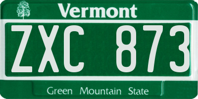 VT license plate ZXC873