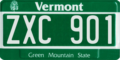 VT license plate ZXC901
