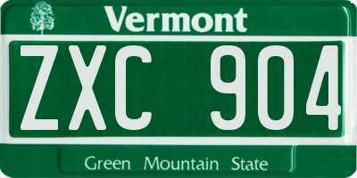 VT license plate ZXC904