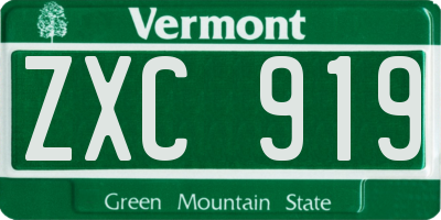 VT license plate ZXC919