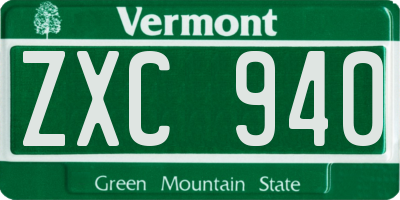 VT license plate ZXC940