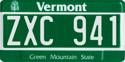 VT license plate ZXC941