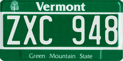 VT license plate ZXC948